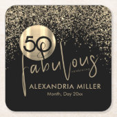 50 en Fabulous Black Gold Party Kartonnen Onderzetters (Voorkant)