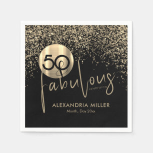 50 en Fabulous Black Gold Party Servet