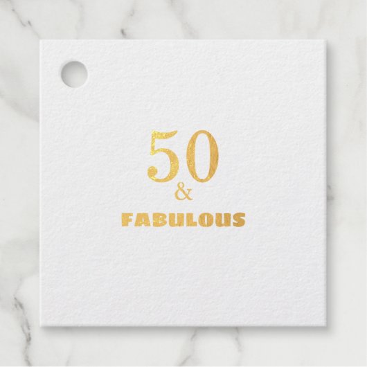 50 en Fabulous Black Gold Ythday Party Cute Bedankjes Labels (Voorkant)