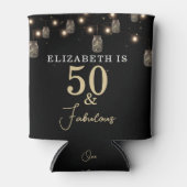 50 en Fabulous Black met String Lights Blikjeskoeler (Voorkant)