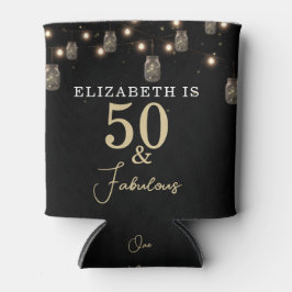 50 en Fabulous Black met String Lights Blikjeskoeler