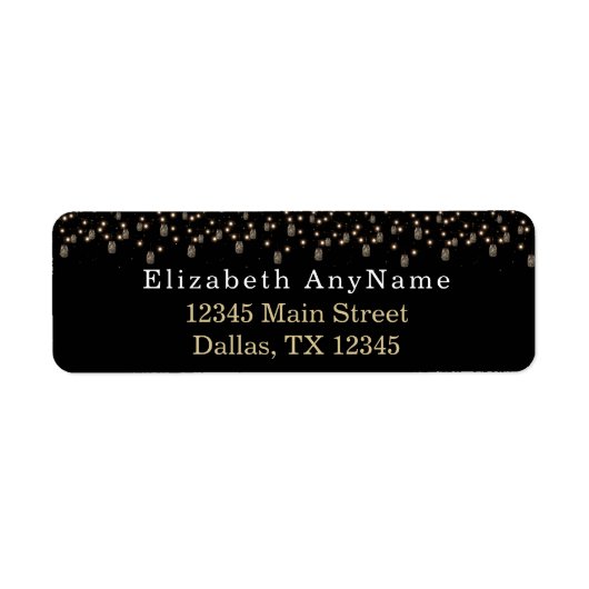 50 en Fabulous Black met String Lights Etiket (Voorkant)