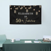 50 en Fabulous Black met String Lights Spandoek (Beurs)