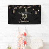 50 en Fabulous Black met String Lights Spandoek (Insitu)