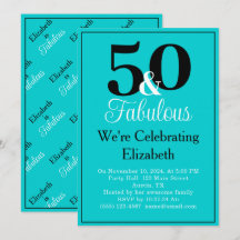 50 en Fabulous Black op Turquoise Blue