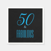 50 en Fabulous Black Party Napkin Servet (Voorkant)