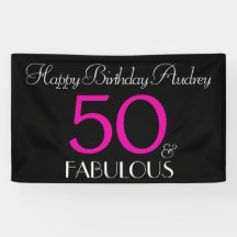 50 en Fabulous Black Pink Custom Birthday