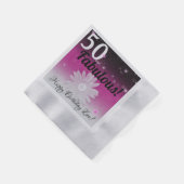 50 en Fabulous black, roze en wit met sterren Servet (Hoek)