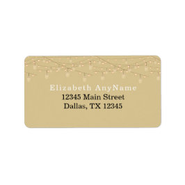 50 en Fabulous Black Text Gold Lights adres Etiket