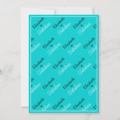 50 en Fabulous Black Turquoise Blue White Border Kaart (Achterkant)