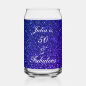 50 En Fabulous Blauw Glitter Verjaardagscadeau Fav Blikvorm Glas (Voorkant)