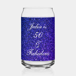 50 En Fabulous Blauw Glitter Verjaardagscadeau Fav Blikvorm Glas