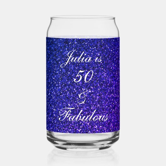 50 En Fabulous Blauw Glitter Verjaardagscadeau Fav Blikvorm Glas (Achterkant)