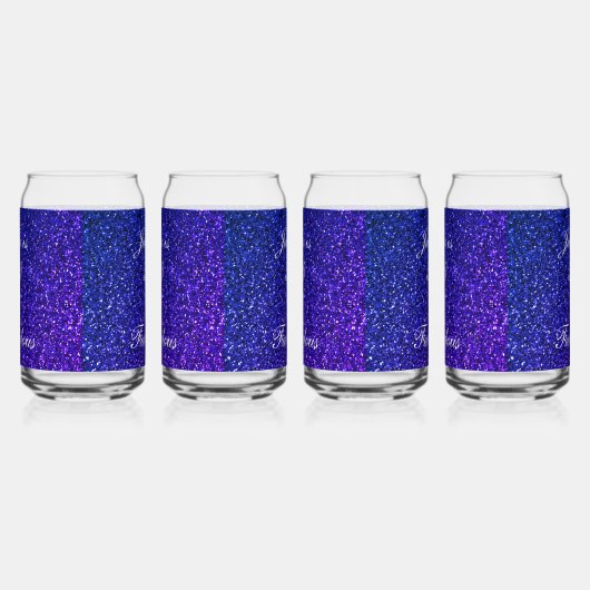 50 En Fabulous Blauw Glitter Verjaardagscadeau Set Blikvorm Glas (Rechts)