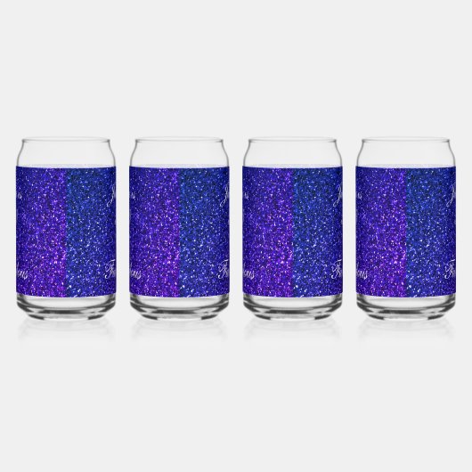 50 En Fabulous Blauw Glitter Verjaardagscadeau Set Blikvorm Glas (Links)