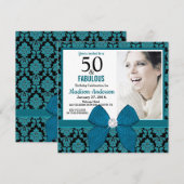 50 en Fabulous blauwgroen, zwarte demper 50e verja Kaart (Voorkant / Achterkant)