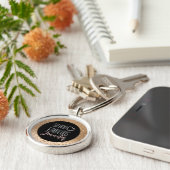 50 en Fabulous Bling Fancy 50th Gold Black Blush Sleutelhanger (Zijkant)