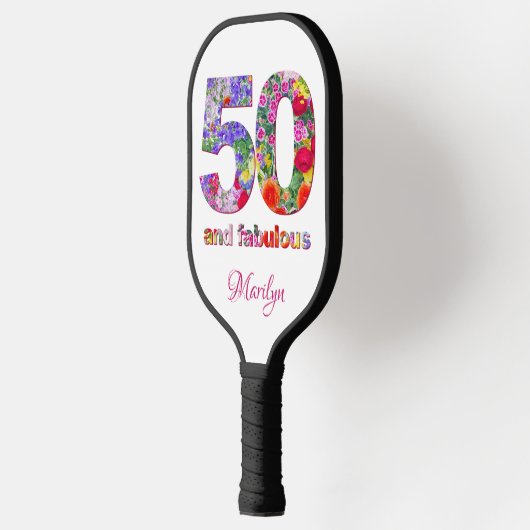 50 en fabulous bloemenverjaardag pickle ball paddl pickleball paddle (Links)