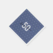 50 en Fabulous Blue Polka Dots Servet (Hoek)