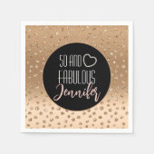 50 en Fabulous Blush Gold Eenvoudige 50ste Verjaar Servet (Voorkant)