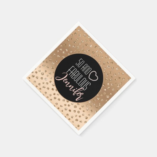 50 en Fabulous Blush Gold Eenvoudige 50ste Verjaar Servet (Hoek)