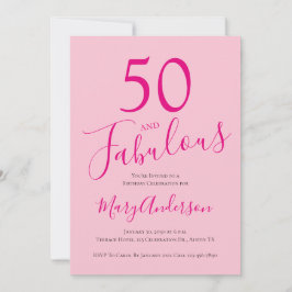 50 en Fabulous Blush Pink 50ste verjaardagsfeestje Kaart