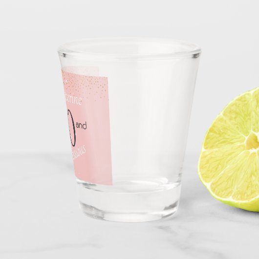 50 en Fabulous Blush Pink Gold 50th Birthda Sh Shot Glas (Rechts)