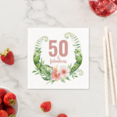 50 En Fabulous Blush Pink Script Verjaardagsfeest Servet (Insitu)