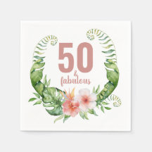 50 En Fabulous Blush Pink Script Verjaardagsfeest