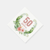 50 En Fabulous Blush Pink Script Verjaardagsfeest Servet (Hoek)