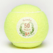 50 en fabulous blush roze 50ste verjaardagsfeestje tennisballen (Voorkant)