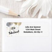 50 en Fabulous Bold Birthday Return Address Etiket (Insitu)
