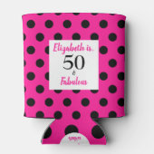 50 en Fabulous Bold Pink met zwarte poolpunten Blikjeskoeler (Achterkant)