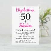 50 en Fabulous Bold Pink met zwarte poolpunten Kaart (Staand voorkant)
