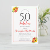 50 en Fabulous Bright Floral 50e verjaardag (Staand voorkant)
