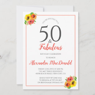 50 en Fabulous Bright Floral 50e verjaardag