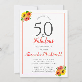 50 en Fabulous Bright Floral 50e verjaardag