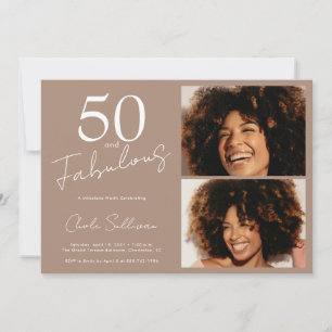 50 en Fabulous Brown 50ste verjaardagsfeestje Kaart