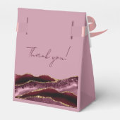 50 en Fabulous Burgundy Pink Agate 50th Birthday Bedankdoosjes (Achterkant)