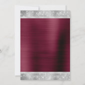 50 % en Fabulous Burgundy Silver Sparkle Glam Kaart (Achterkant)