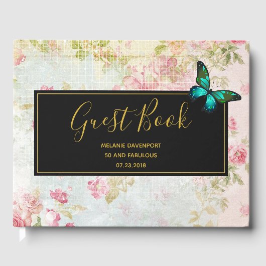 50 en Fabulous Butterfly op  Collage Gastenboek (Voorkant)