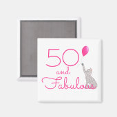 50 En Fabulous Cat Lovers Verjaardag Magneet (Voorkant / Achterkant)