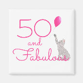 50 En Fabulous Cat Lovers Verjaardag Magneet (Voorkant)