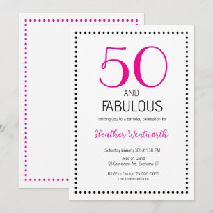 50 en Fabulous Charming 50ste Verjaardag Kaart