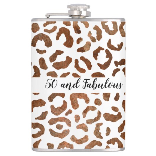 50 en Fabulous Cheetah Print Abstract Heupfles (Voorkant)
