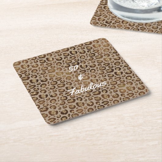 50 en Fabulous Cheetah Print Kartonnen Onderzetters (Schuin)