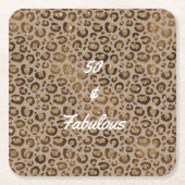 50 en Fabulous Cheetah Print Kartonnen Onderzetters (Voorkant)