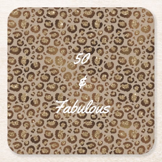 50 en Fabulous Cheetah Print Kartonnen Onderzetters (Voorkant)