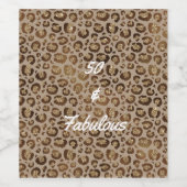 50 en Fabulous Cheetah Print Wijn Etiket (Enkel label)