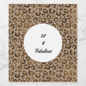 50 en Fabulous Cheetah Print Wijn Etiket (Enkel label)